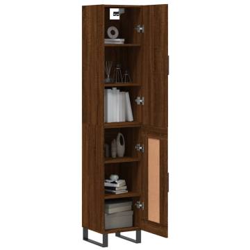 Elegant Highboard Brown Oak 34.5x34x180 cm | Hipomarket