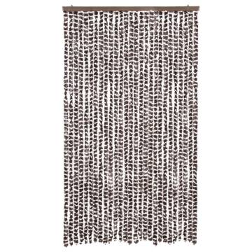 Fly Curtain Brown and White 118x220 cm Chenille | Hipo Market