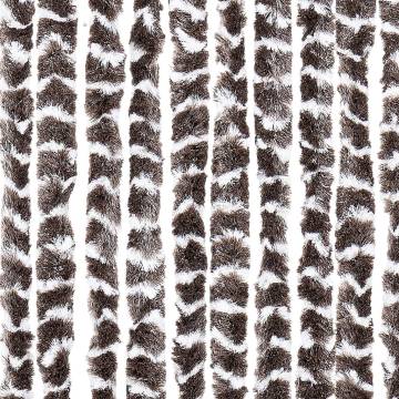 Fly Curtain Brown and White 118x220 cm Chenille | Hipo Market