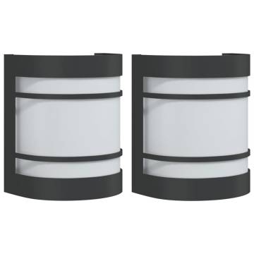 Outdoor Wall Lights 2pcs Black Stainless Steel | HipoMarket