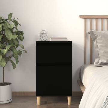 Stylish Black Bedside Cabinet - 40x35x70 cm | HipoMarket