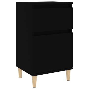 Stylish Black Bedside Cabinet - 40x35x70 cm | HipoMarket