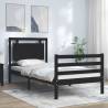 Bed Frame with Headboard Black Small Single Solid Wood Colour black Size 75 x 190 cm 