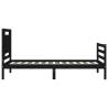 Black Small Single Bed Frame with Headboard | Solid Pine Wood