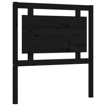 Black Small Single Bed Frame with Headboard | Solid Pine Wood