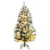 Artificial Hinged Christmas Tree 150 LEDs & Ball Set 150 cm Colour green and white Size 150 cm Quantity in Package 1 Model with leds & white balls 