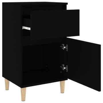 Stylish Black Bedside Cabinet - 40x35x70 cm | HipoMarket