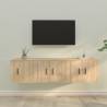 3 Piece TV Cabinet Set - Sonoma Oak Engineered Wood | Hipo Market