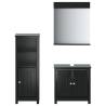 3 Piece Bathroom Furniture Set BERG - Black Solid Wood Pine