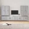 8 Piece TV Cabinet Set - Grey Sonoma Engineered Wood