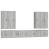 8 Piece TV Cabinet Set - Grey Sonoma Engineered Wood