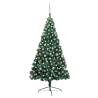 Artificial Half Pre-lit Christmas Tree with Ball Set Green 210 cm Colour green and rose Size 210 x 120 cm Quantity in Package 1 Number of Branch Tips 