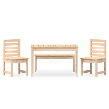 4 Piece Solid Wood Pine Garden Dining Set | Hipomarket