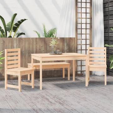 4 Piece Solid Wood Pine Garden Dining Set | Hipomarket