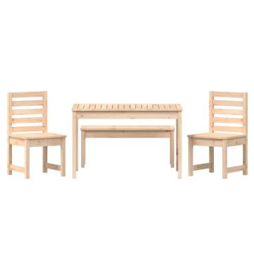 4 Piece Solid Wood Pine Garden Dining Set | Hipomarket