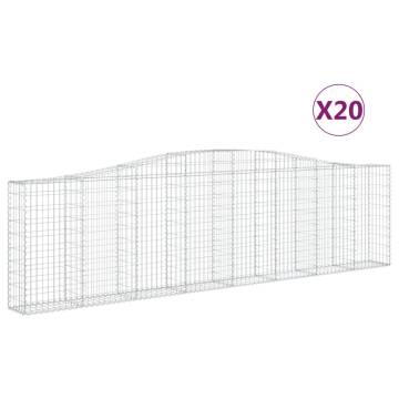 Arched Gabion Baskets - 20 pcs Galvanised Iron | Hipomarket