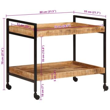 Vintage Kitchen Trolley - Solid Mango Wood | HipoMarket