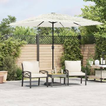 Garden Parasol with Steel Pole - 248x248 cm White Shade