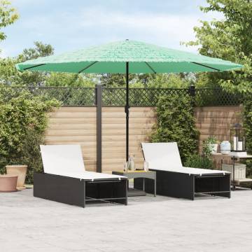 Garden Parasol with Steel Pole - UV Protection, Green 388x388 cm