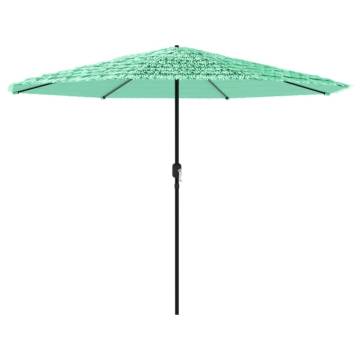 Garden Parasol with Steel Pole - UV Protection, Green 388x388 cm