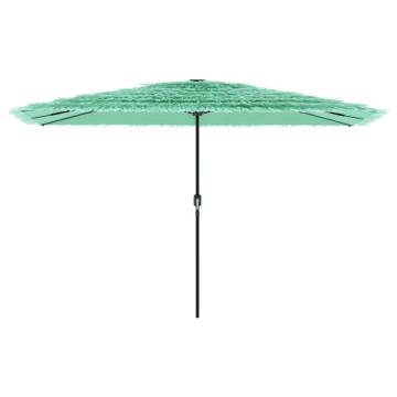 Garden Parasol with Steel Pole - UV Protection, Green 388x388 cm