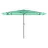 Garden Parasol with Steel Pole - UV Protection, Green 388x388 cm