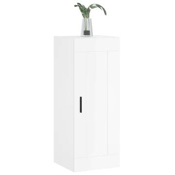 Elegant Wall Mounted Cabinet - High Gloss White - 34.5x34x90 cm