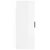 Elegant Wall Mounted Cabinet - High Gloss White - 34.5x34x90 cm