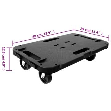 Transport Trolleys 5 pcs - Heavy Duty Black Polypropylene 300 kg