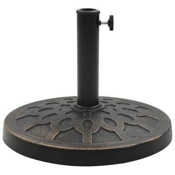 Decorative Parasol Base Round Polyresin 13 kg Bronze