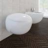 Stylish Wall Hung Toilet & Bidet Set - White Ceramic