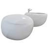 Stylish Wall Hung Toilet & Bidet Set - White Ceramic