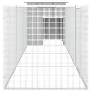 Grey Galvanised Steel Chicken Cage 400x91x100 cm | HipoMarket