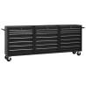 Tool Trolley with 21 Drawers - Durable Steel Black Design