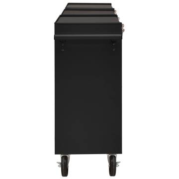 Tool Trolley with 21 Drawers - Durable Steel Black Design