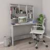 Stylish Desk with Shelf - Concrete Grey, 110x45x157 cm