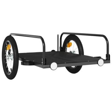 Sturdy Black Bike Trailer - 126x63x34 cm - 45 kg Capacity