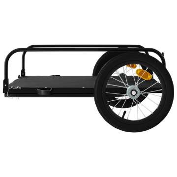 Sturdy Black Bike Trailer - 126x63x34 cm - 45 kg Capacity