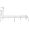 Metal Bed Frame with Headboard - White 200x200 cm | Hipo Market