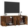 Wall-mounted TV Cabinets - 2 pcs Smoked Oak | Hippomarket