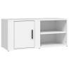 Stylish White TV Cabinet - 80x31.5x36 cm Engineered Wood