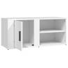 Stylish White TV Cabinet - 80x31.5x36 cm Engineered Wood