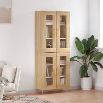 Stylish Highboard Sonoma Oak 69.5x34x180 cm - Durable & Elegant