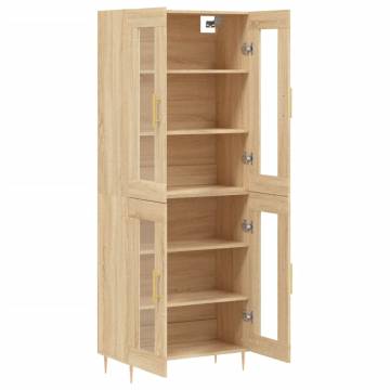 Stylish Highboard Sonoma Oak 69.5x34x180 cm - Durable & Elegant