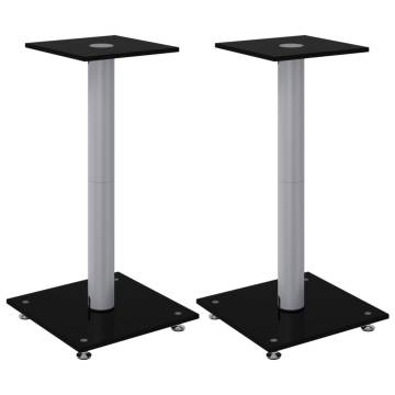 Speaker Stands 2 pcs Black & Silver - Durable Design