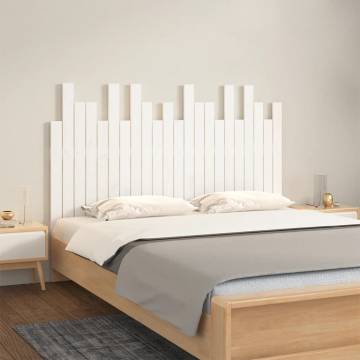 Elegant Wall Headboard White 140x3x80 cm Solid Pine Wood