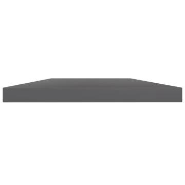 High Gloss Grey Bookshelf Boards - 4 pcs | Hipo Market