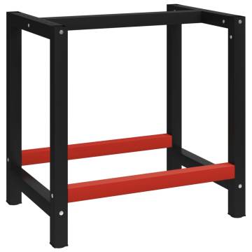 Metal Work Bench Frame - 80x57x79 cm - Black & Red