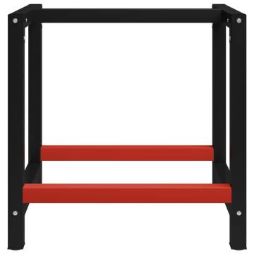 Metal Work Bench Frame - 80x57x79 cm - Black & Red