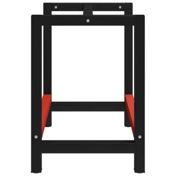 Metal Work Bench Frame - 80x57x79 cm - Black & Red